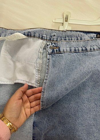 Kadın Mavi Bel Detaylı Uzun Kot Etek - Görsel 5