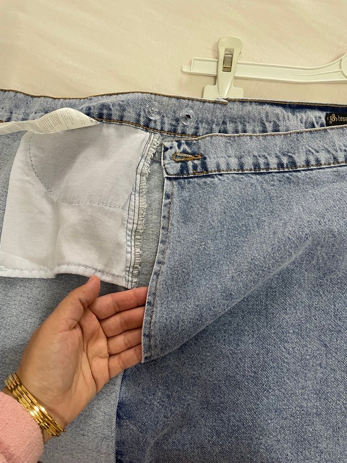 Kadın Mavi Bel Detaylı Uzun Kot Etek - Görsel 5