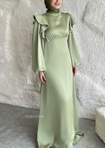 Özel dıkım çağla yeşili abiye - Görsel 5