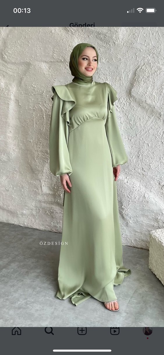 Özel dıkım çağla yeşili abiye - Görsel 5