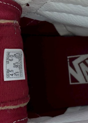 36 Beden kırmızı Renk Kırmızı vans Kadın Spor Ayakkabı