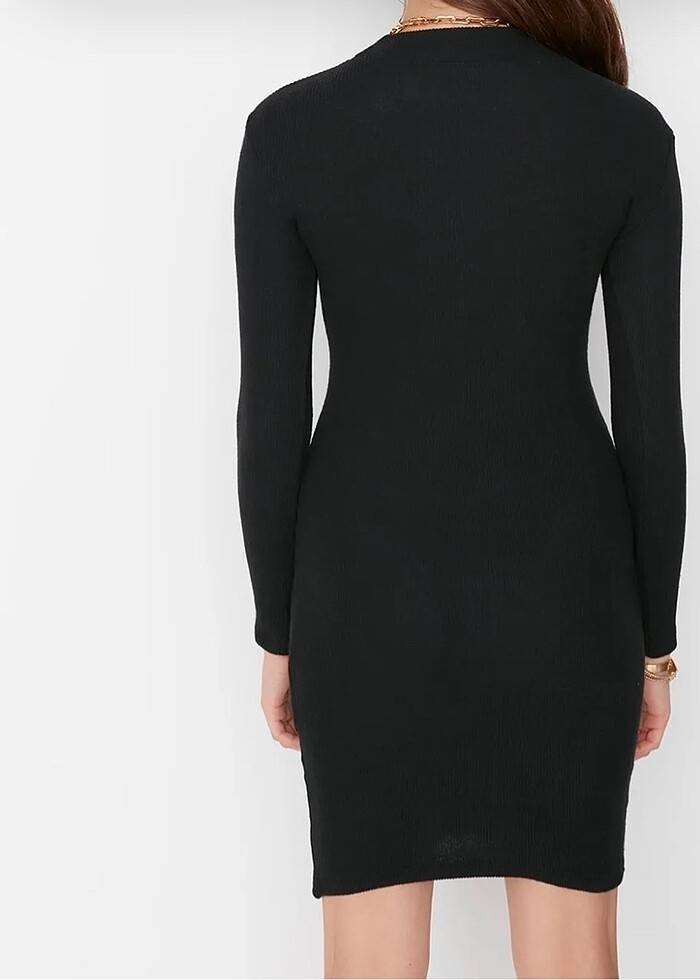 Siyah Mini Elbise - Görsel 2