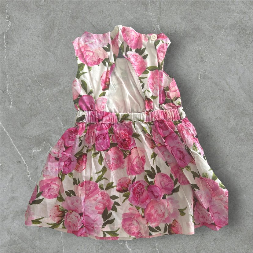H&M Çiçekli Pembe Kız Bebek Elbisesi - Görsel 2