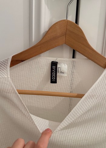 Beyaz Uzun Kollu transparan Bluz - Görsel 2