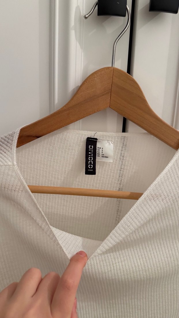 Beyaz Uzun Kollu transparan Bluz - Görsel 2