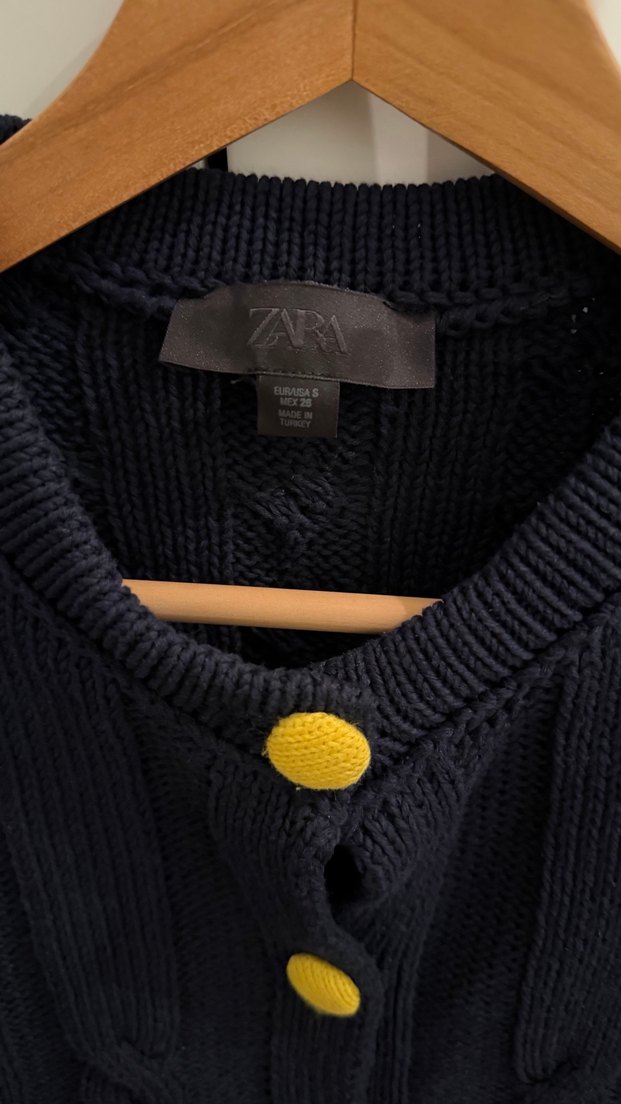 Düğmeli Kısa Kollu Kadın Triko Hırka - Görsel 3