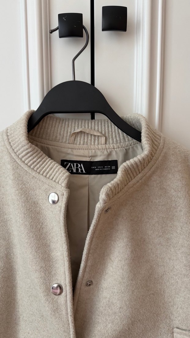 Düğmeli Bej Kadın Sweatshirt Ceket - Görsel 2