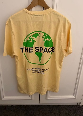 Kadın Sarı Kısa Kollu Pamuklu Tişört - Görsel 3