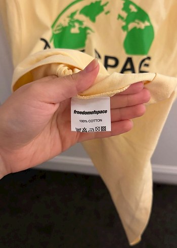 Kadın Sarı Kısa Kollu Pamuklu Tişört - Görsel 4