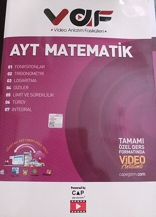 YKS AYT Matematik Konu Anlatımlı Soru Bankası VAF Çap Yayınları