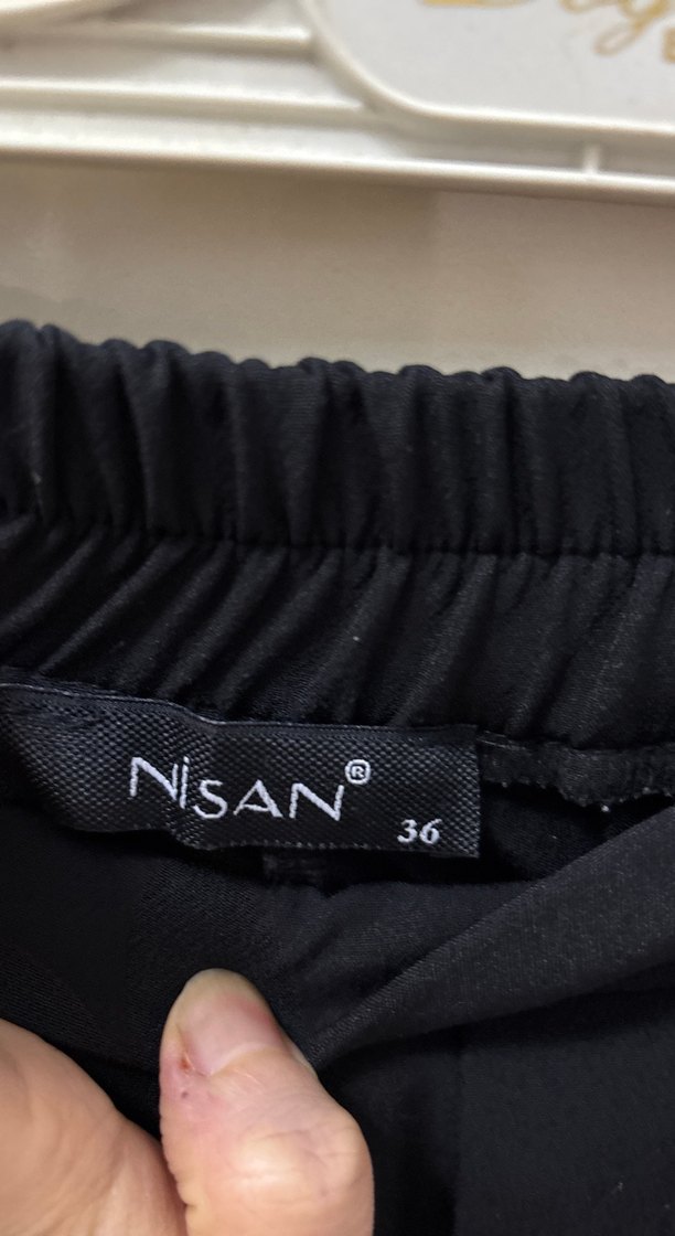 Siyah Kadın Pilili Kumaş Pantolon - Görsel 3