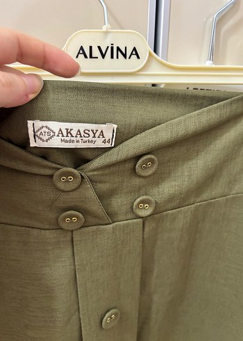 Beli Kuşaklı Haki Uzun Kadın Etek - Görsel 5