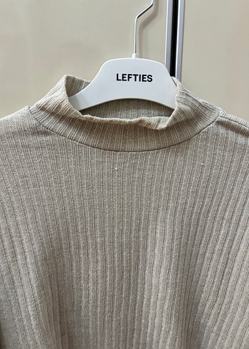 Bej Kadın Boğazlı Triko Kazak - Görsel 3