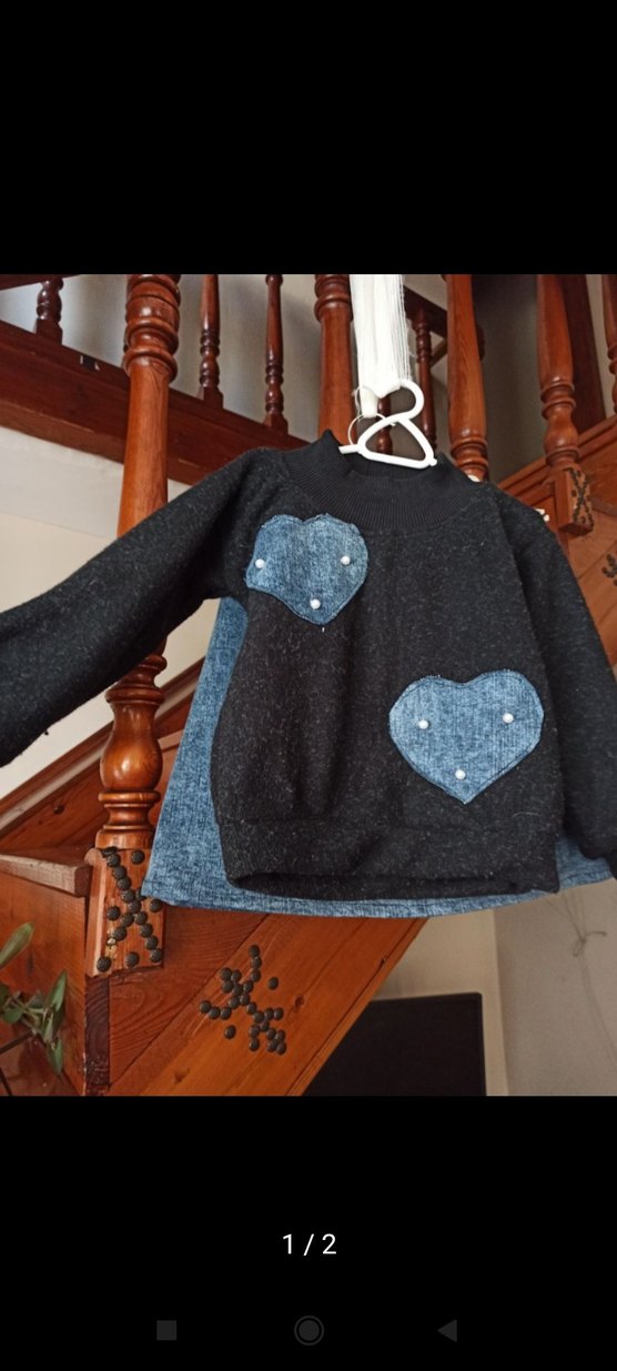 Mavi Gri Denim Midi çocuk etek - Görsel 2