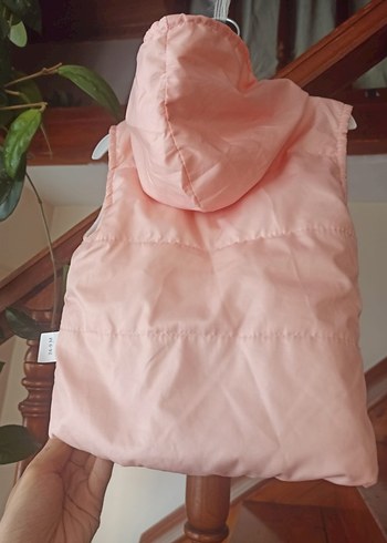 Kız Çocuk Fermuarlı Pembe Baskılı Yelek - Görsel 3