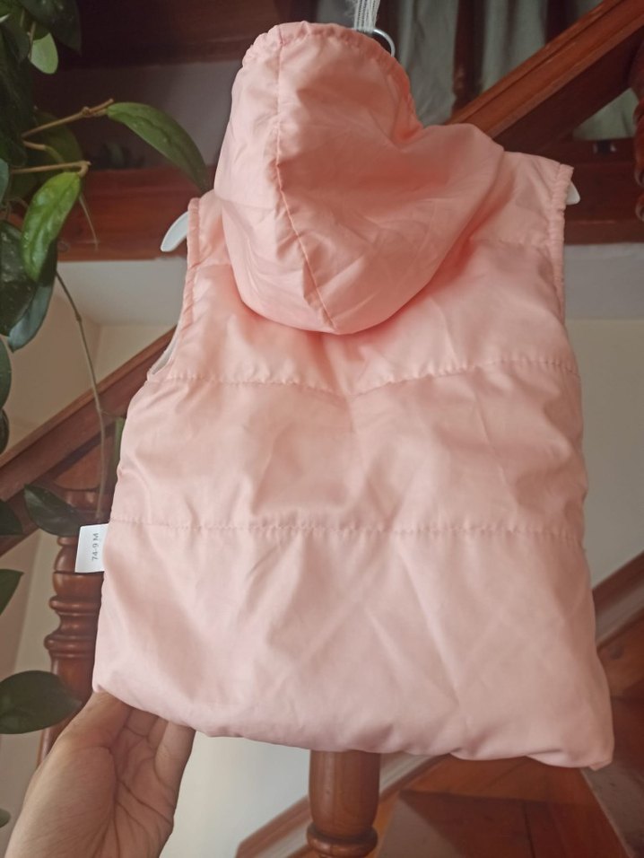 Kız Çocuk Fermuarlı Pembe Baskılı Yelek - Görsel 3