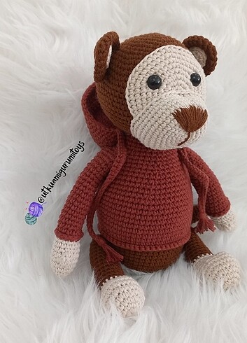  Beden Renk Amigurumi kapşonlu maymun