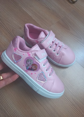 Kız Çocuk Pembe Baskılı Velcro Spor Ayakkabı