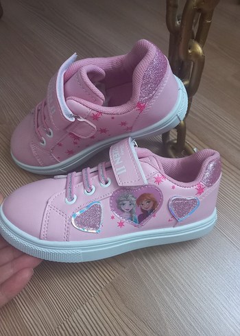 Walt Disney World Kız Çocuk Pembe Baskılı Velcro Spor Ayakkabı