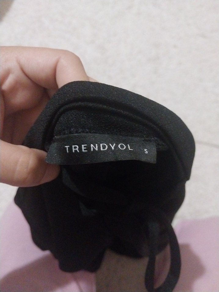 Siyah Mini sirti baglama detayli elbise - Görsel 3