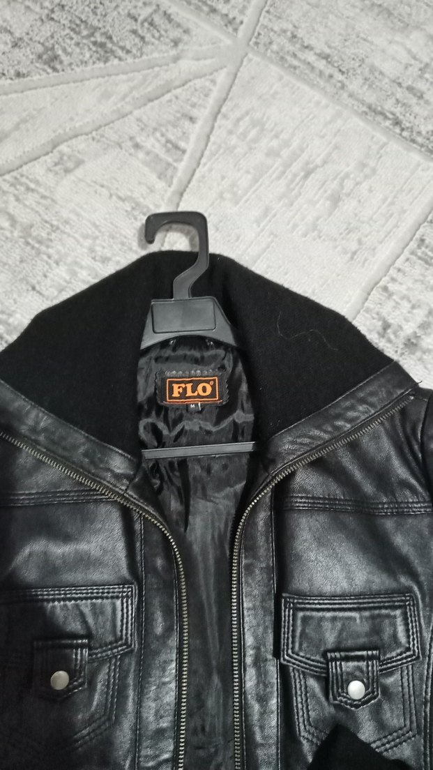 Kadın Siyah Deri Kürklü Biker Ceket - Görsel 3