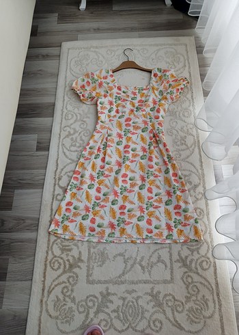 Çiçek Desenli Bohem Midi Elbise - Görsel 4