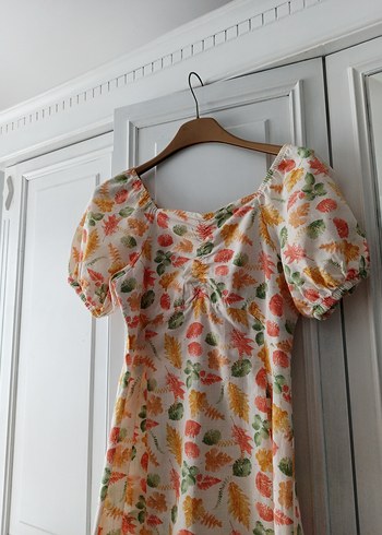 Çiçek Desenli Bohem Midi Elbise - Görsel 2