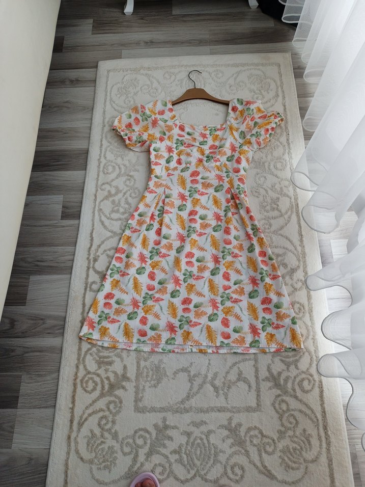 Çiçek Desenli Bohem Midi Elbise - Görsel 4