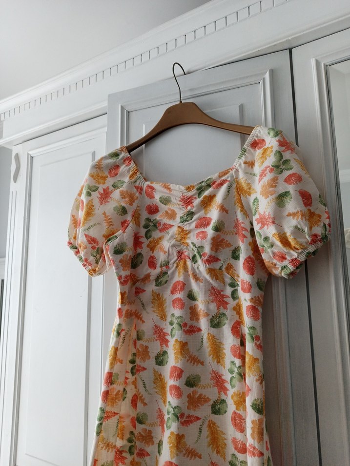 Çiçek Desenli Bohem Midi Elbise - Görsel 2