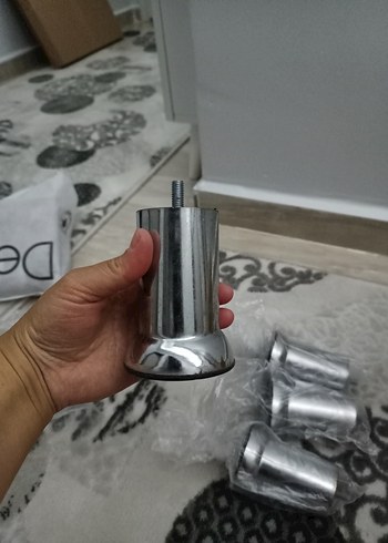 Gri Metal Ayaklı Mobilya Ayakları 4 adet - Görsel 2