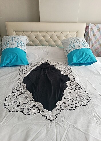 Beyaz delik  işi nevresim takımı  - Görsel 4