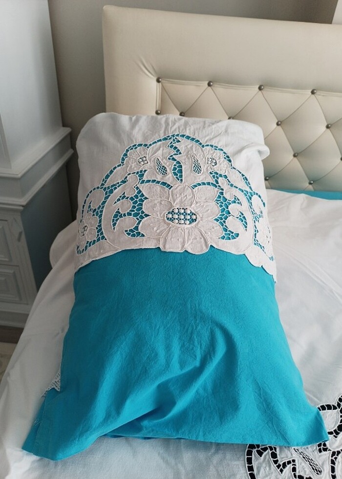 Beyaz delik  işi nevresim takımı  - Görsel 2