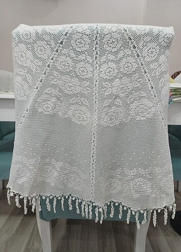 Dantel yuvarlak masa örtüsü - Görsel 5