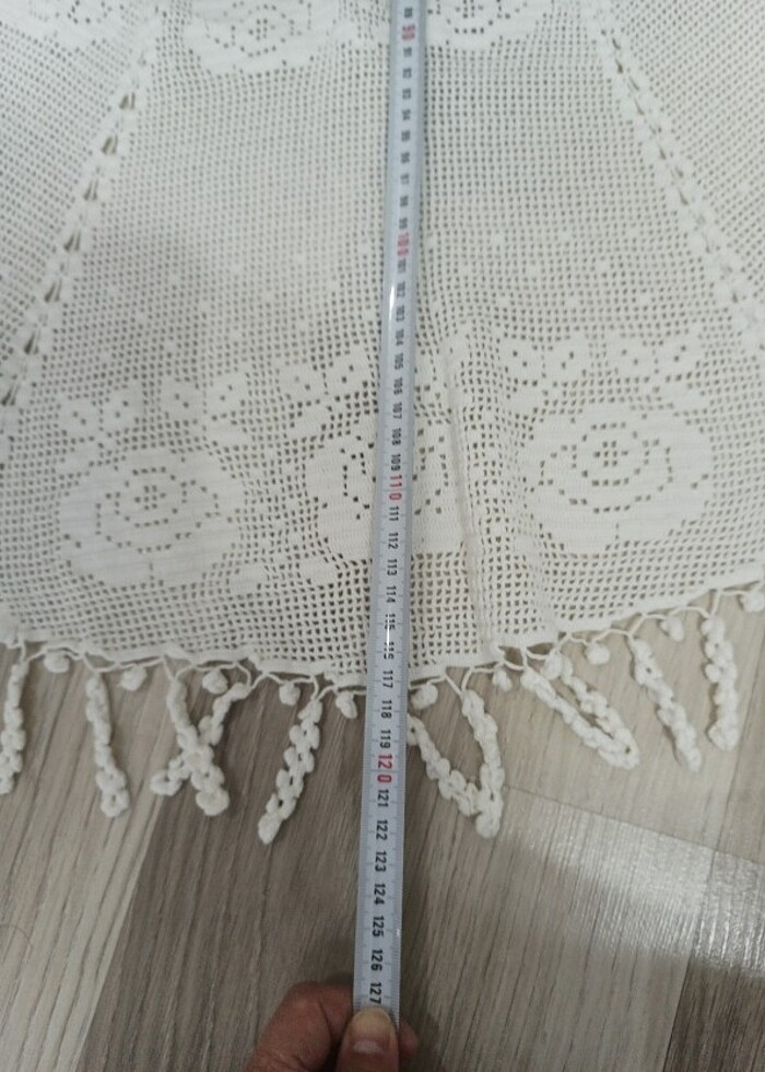 Dantel yuvarlak masa örtüsü  - Görsel 2