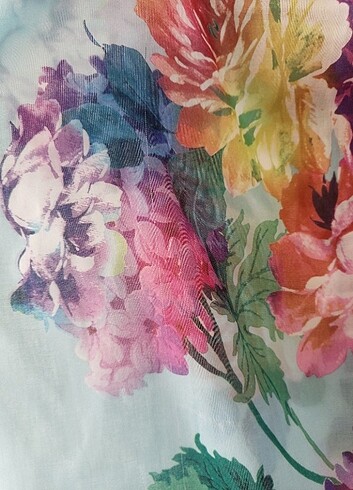 Desenli keten şal - Görsel 6