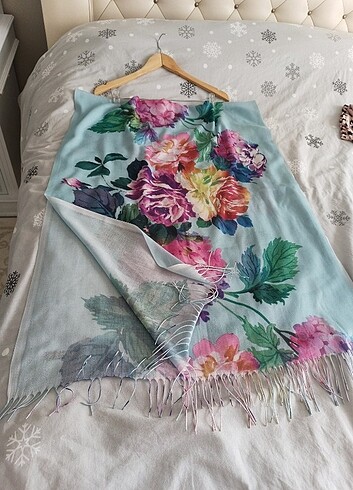 Desenli keten şal - Görsel 7