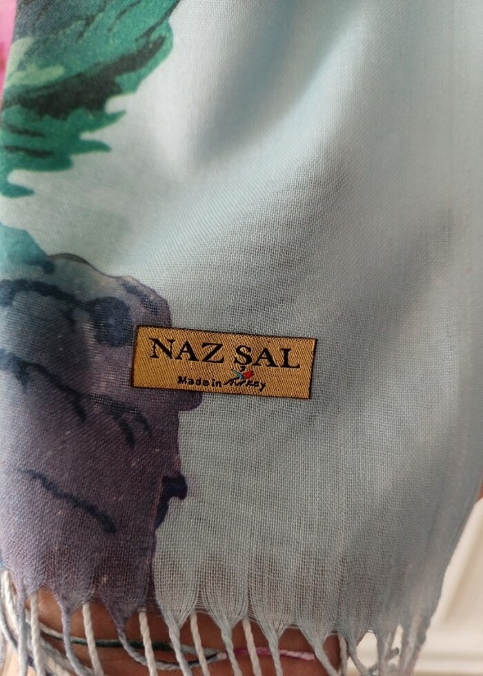 Desenli keten şal  - Görsel 4