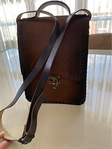 Vintage deri çanta - Görsel 5