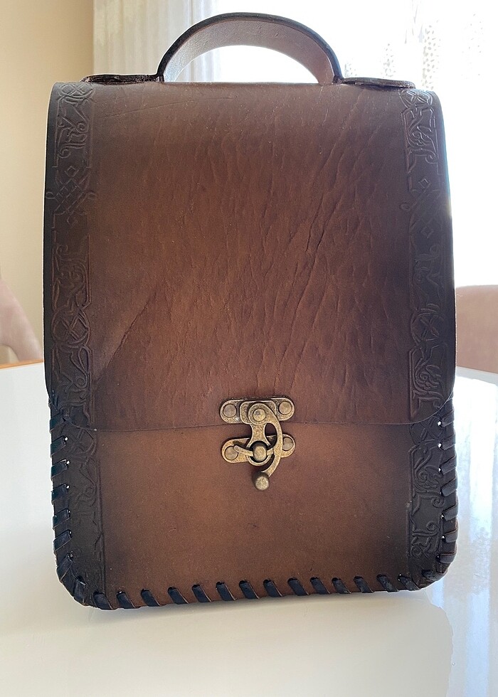 Vintage deri çanta - Görsel 3