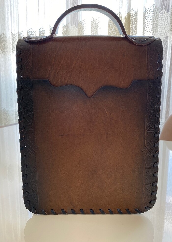 Vintage deri çanta - Görsel 4