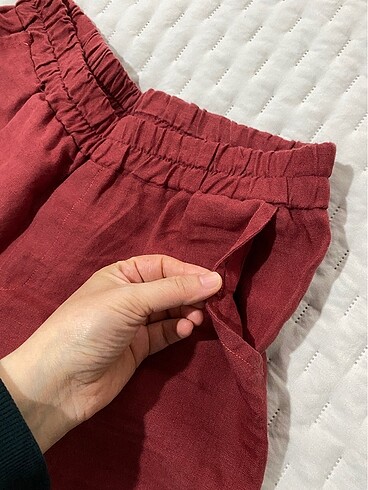 Zara Keten kiremit rengi pantolon