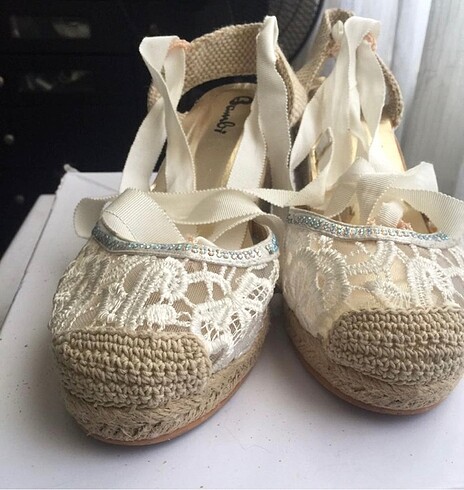 Bambi Bami marka espadril dolgu topuk