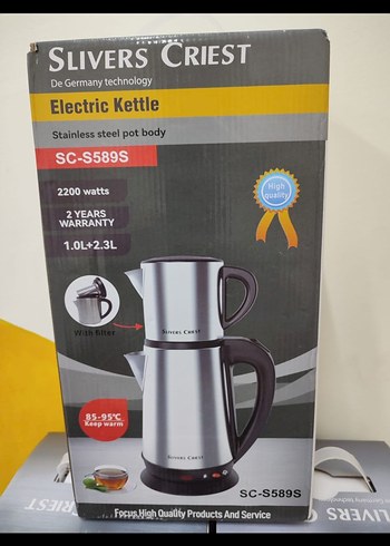 Slivers Criest Elektrikli Çay Makinesi 2200W Gri