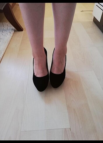 38 Beden siyah Renk Siyah Kadife topuklu ayakkabı 