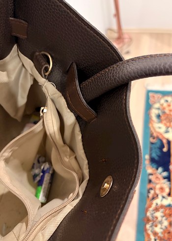 Kahverengi Süet Kadın Omuz Çantası - Görsel 3