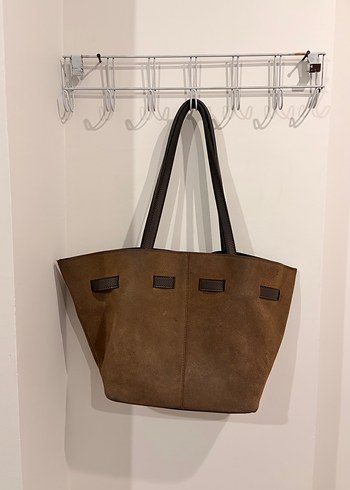 Kahverengi Süet Kadın Omuz Çantası - Görsel 2