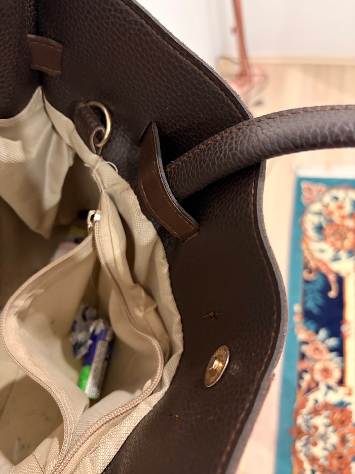 Kahverengi Süet Kadın Omuz Çantası - Görsel 3