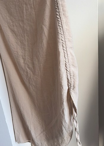 Bej Midi Keten Kadın Etek - Görsel 2