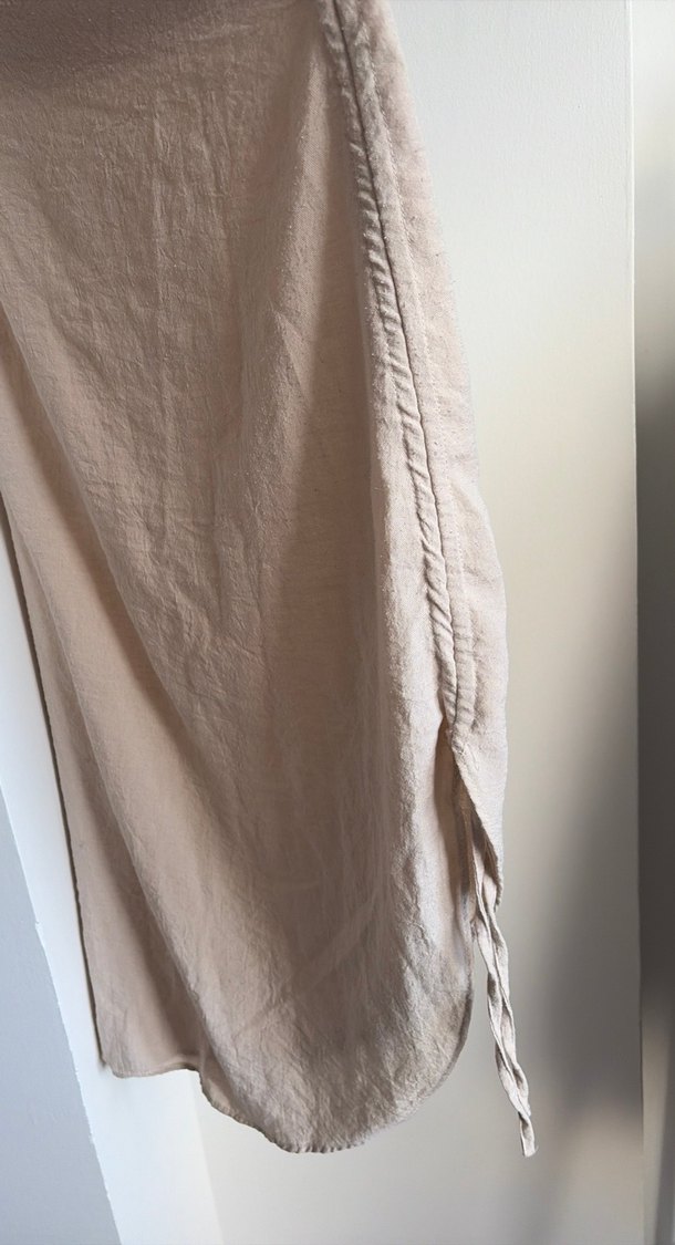 Bej Midi Keten Kadın Etek - Görsel 2