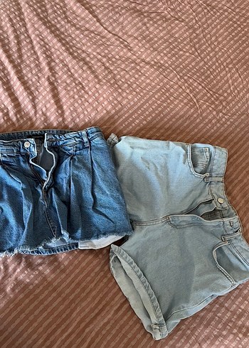 Kadın Mavi Kot Midi Şortlar - Görsel 4